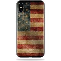 MightySkins Skin Compatible with Apple iPhone X - Vintage Flag | Protective, Durable, and Unique Vinyl Decal wrap Cover | Easy to Apply, Remove, and Change Styles | Made in The USA