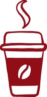 hBARSCI Coffee to Go Vinyl Decal - 5 Inches - for Cars, Trucks, Windows, Laptops, Tablets, Outdoor-Grade 2.5mil Thick Vinyl - Dark Red