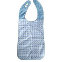 Efaster 1 Pack/ 2 Pack Adult Bib - Reusable Clothing Protector,Old Man Bib Mealtime Bib Clothing Protector for Eating,Waterproof,Crumb Catcher,Machine Washable (Blue X2)
