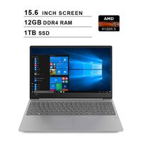 2020 Lenovo Ideapad 330s 15.6 Inch Business Laptop (AMD Quad-Core Ryzen 5 2500U up to 3.6GHz, 12GB DDR4 RAM, 1TB SSD, AMD Radeon Vega 8, WiFi, Bluetooth, HDMI, Webcam, Windows 10) (Grey)