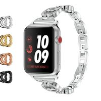 JOMOQ Metal Replacement Bands Compatible for Apple Watch 38mm(40mm) 42mm(44mm) Iwatch Series 4 3 2 1 Accessories Metal Bling Wristband Rhinestones Diamond Sport Strap Women
