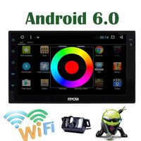 EinCar Android 6.0 Quad Core 7 Inch HD Touch Screen Car Stereo Double 2 Din Radio GPS Navigation System Support WiFi/USB/SD/SW-Control/Bluetooth with External Microphone/Backup Camera Included