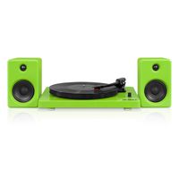 Victrola Modern 3-Speed Bluetooth Turntable with 50 Watt Speakers, Green Piano Finish