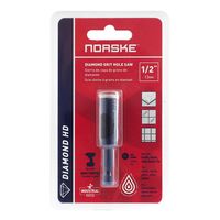 Norske Tools NDHSI113 1/2 inch (12mm) Industrial Quality Vacuum Brazed Diamond Drill Bit Hole Saw for Tile, Stone, Glass, Brick, Block and Cement Backer Board
