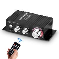 Mini Bluetooth Audio Amplifier Receiver Stereo Power Amp Remote USB Music Player