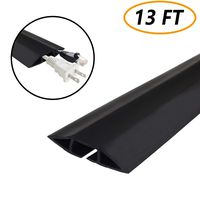 Heavy Duty Floor Cord Cover Cable Protector, 3 Channels Protect Cords and Prevent a Trip Hazard- Conceal Wires at Home, Office, Warehouse, Workshop, Concerts (13 Ft)