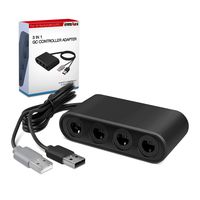 Gamecube Controller Adapter- innoAura Gamecube Adapter Super Smash Bros with 4 Ports for Nintendo Switch, Wii U and PC USB (Black)