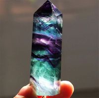 Natural Hexagonal Crystal Quartz, Natural Fluorite Quartz Crystal Stone Healing Amethyst Hexagonal Wand Point Decor Gift Home Decor (4.5-6.5cm / 1.77-2.56in, Multicolor)