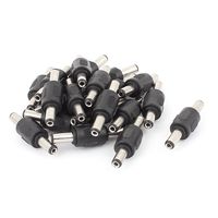 uxcell 20Pcs 2.1 x 5.5mm Male to Male DC Power Jack Adapter Connector for CCTV Camera