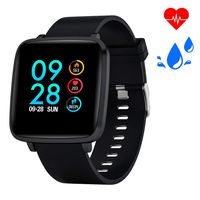 Bebinca 1.3Inch Blood Pressure Smart Watch Fitness Activity Tracker with Full Touch Screen Heart Rate&Sleep Monitor Calorie Counter DIY Main Interface Ultra-Long Battery Life(Black)