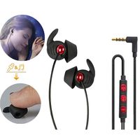 Sleep Earbuds Headphones, Noise Isolating sleepbuds Stereo Headsets with Mic Upgrade Softer Silicone Lightweight  for Insomnia/Relaxation/Yoga/-(Black) (Red)