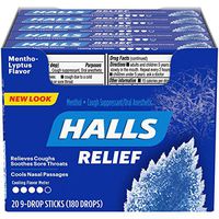 HALLS Relief Mentho-Lyptus Menthol Flavor Cough Drops, 20 Packs of 9 Drops (180 Total Drops)