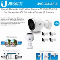 Ubiquiti Networks 5 Pack UniFi UVC-G3-AF 1080p Outdoor Day & Night Bullet Camera with Instant AF Adapter