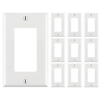 Cmple - White Standard 1-Gang Blank Decora Wall Plate, Polycarbonate Thermoplastic Panel GFCI Single-Gang Cover for Deco