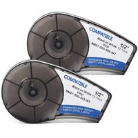 MarkDomain Compatible M21-500-595-WT 0.5" x 21' High Adhesion Vinyl Film Label Tape Cartridge(2 Pack), Work with Brady BMP21-PLUS, IDPAL, and LABPAL Label Maker Printers