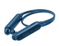 EXFIT BCS-A10 Wireless Bluetooth Headphones, Retractable Earbuds, Splash and Sweat Resistant, Siri and Google Assistant Compatible, Carry Pouch, 10 Hour Battery (Blue)
