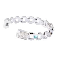 For Fitbit Alta Strap, For Fitbit Alta HR Band, Rosa Schleife Fitbit Fitness Watch Band Stainless Steel Blue Diamond Smart Watch Replacement Band with Connectors for Fitbit Alta/Alta HR - Silver