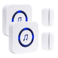 Wireless Door Open Chime Entry Alert Door Entry Alarm for Business Home Store 52 Ringtones 4 Volume Level 2 Receiver 2 Magnetic Window Sensor