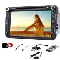 EINCAR Car DVD GPS Radio Player Window CE 6.0 OS for VW Volkswagen CC Jetta Passat Tiguan Polo Golf Skoda Color Black 7 Inch Free Map Navigation Mp3 Player Canbus System