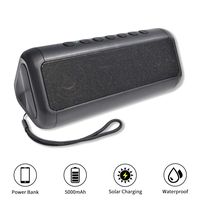 DEEWAZ Solar Bluetooth Speaker, Portable Outdoor Waterproof Speaker, 30 Hours Playtime, 12W HD Stereo Subwoofer Bass, Bluetooth 4.2 & AUX Connect, Built-in 5000mAh Power Bank, Wireless Travel Speaker