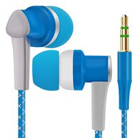 Pocciol Earbuds,3.5mm Wired Stereo Headset Earbuds w Microphone Universal for Smartphones (Blue)