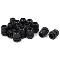 uxcell M20x1.5 Type Plastic Waterproof Cable Gland Connector Black 15pcs