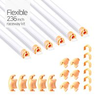 [ No Saw Needed ] Flexible 236 Inch Channel Cord Raceway Kit, DECLU - Cable Deco Plus, Concealer for Easy Install, On-Wall Organizer to Cover, Hide Tv Wire (Small, White Tube (Cheese Connector))