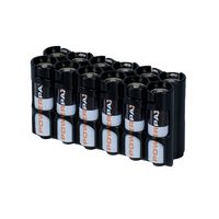 Storacell by Powerpax AA Battery Caddy, Black, Holds 12 Batteries