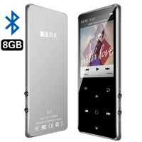 MP3 Player with Bluetooth, BENGJIE 8GB Portable Mp3 Player with FM Radio with Headphones,HiFi Metal Audio Player with Voice Recorder,Touch Button Music Player, Expandable 128GB TF Card,2.4 Inch,Sliver