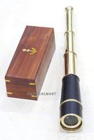 Handtooled Handcrafted Pullout Telescope with Hardwood Box