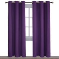 NICETOWN Triple Weave Home Decoration Thermal Insulated Solid Ring Top Blackout Curtains/Drapes for Bedroom(Set of 2, 42 x 84 Inch, Royal Purple)