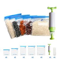 Vacuum Food Storage Bag for Kitchen Using, Reusable and Practical Sealed Bags with Hand Pump 5pcs Packing