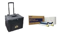 DNP RX1HS media 4x6 for use with DS-RX1HS Dye Sub Printer (paper & ribbon kit) - BUNDLE - with our Rolling Printer Carrying Case.