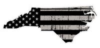 CustomDecal US North Carolina State (N34) Distressed Flag Vinyl Decal Sticker Car/Truck Laptop/Netbook Window