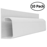 J Channel Cable Raceway Self Adhesive Desk Cord Organizer and Wire Manager - White - 48" (4 Feet) - 10 Pack