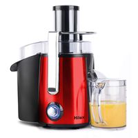 Hilax Power Juicer with LED Light, 700W Centrifugal Juicer Extractor Press Juicer Machine 3 Inch Wide Mouth 2-SPEED, One Button Easy Clean Stainless Steel Juicer Blender for Vegetables and Fruits, Red