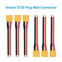BETAFPV 6pcs Amass XT30 Plug Connector Male 68mm with 18AWG Silicone Cable for 2S LiPo Battery FPV Quadcopter Beta75X 2S Whoop Drone