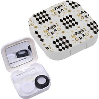 Portable Contact Lens Case Box Travel Kit Mirror + Bottle + Tweezers Container Holder [ Decorative ]