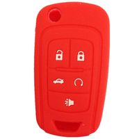 New Red 5 Buttons Silicone Cover Holder Key Jacket for Chevrolet Camaro Cruze Volt Equinox Spark Malibu Sonic Flip Remote Key Case Shell Cover