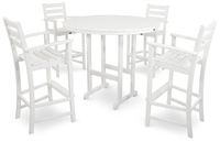 Trex Outdoor Furniture TXS119-1-CW Monterey Bay 5-Piece Bar Set, Classic White