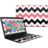 MightySkins Skin Compatible with HP 17t Laptop 17.3" (2017) - Black Pink Chevron | Protective, Durable, and Unique Vinyl Decal wrap Cover | Easy to Apply, Remove, and Change Styles | Made in The USA