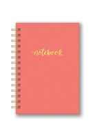 Studio Oh! Hardcover Leatheresque Spiral Notebook Available in 6 Colors, Pop of Coral