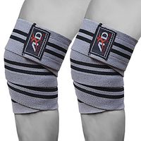 ARD Power Lifter Weight Lifting Knee Wraps Supports Gym Training Fist Straps Silver with Black Stripes