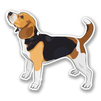 2 x 10cm- 100mm Beagle Dog Luggage Vinyl SELF ADHESIVE STICKER Decal Laptop Travel Luggage Car iPad Sign Fun #4122