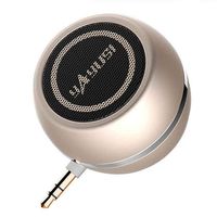 TechCode Portable Speakers, Mini Portable Rechargeable Travel Speaker 3D Stereo Speaker with 3.5mm Aux Audio Jack, Plug and Play for iPhone iPad iPod Tablet Computer MP3 MP4, Gold