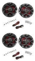 4) New BOSS CH6520 6.5" 2-Way 500W Car Coaxial Audio Speakers Stereo Red 6 1/2"