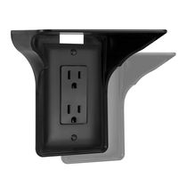 Power Perch Single Wall Outlet Shelf. Home Wall Shelf Organizer for Outlets. Perfect for Bathroom, Kitchen, Bedrooms with Cord Management and Easy Installation. Black 2-Pack