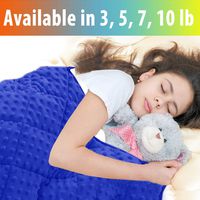 MAXTID Blue Weighted Blanket for Kids 7 lb for Children 70-90 lbs Heavy Blankets with Premium Glass Beads for Calm Deep Sleep 41x60inches