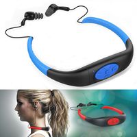 i-TecoSky IPX8 Waterproof 4GB Underwater Sport MP3 Music Player Neckband Stereo Audio Earphone Headset Headphone Mini Portable Music Player with FM Radio for Diving Swimming etc (blue)