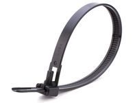 6 Inch Black Releasable cable Tie - 100 pack